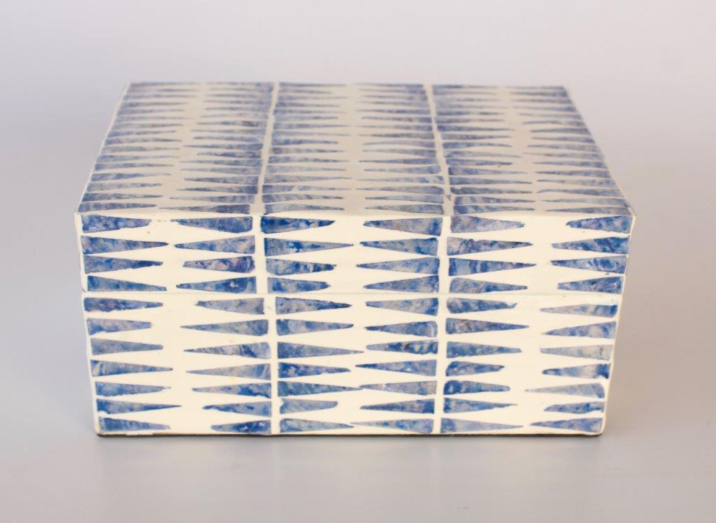 Blue Tribal Capiz Box